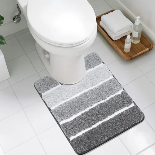 Vista 23 de COSY HOMEER Alfombras de baño de 24 x 17 pulgadas, ultra suaves y absorbentes, con respaldo de TPR antideslizante, lavable a máquina, alfombra Beige