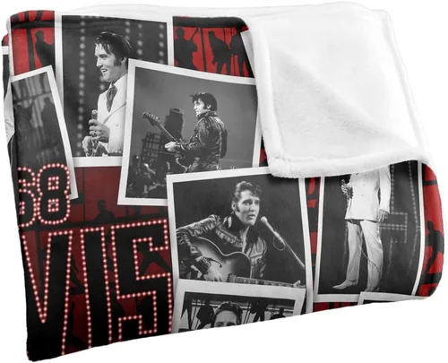 Vista 3 de Manta Elvis Presley Comeback to 68 con licencia oficial Silky Touch Super Soft de 36 x 58 pulgadas