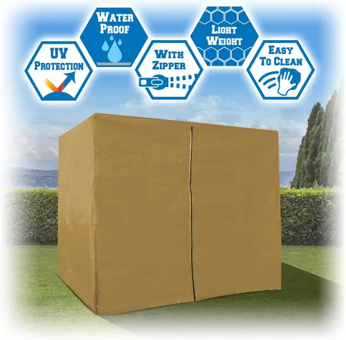 Vista 3 de BenefitUSA Funda protectora para hamaca de 3 plazas triples para muebles de exterior, porche (bronceado), 68 x 51 x 67 pulgadas