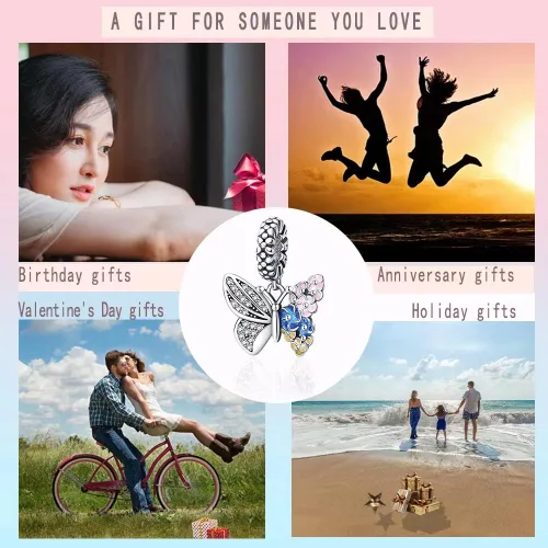 Vista 5 de Abalorios de plata de ley 925 para pulseras Pandora, regalos de joyería para mujer y niña.