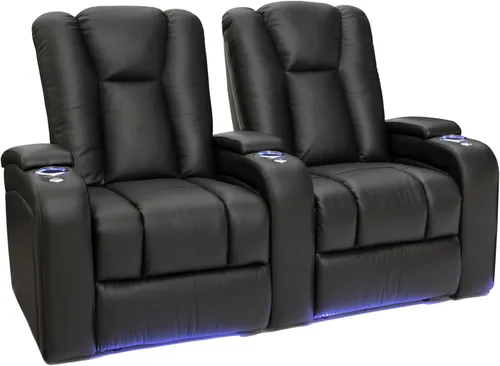 Vista 17 de Seatcraft Serenity - Asiento de cine en casa, fila negra de 3 Negro