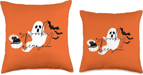 Vista 3 de jovy fits Temporada espeluznante de Halloween Bonita camiseta para mujer, almohada de regalo para niños, 16 x 16 pulgadas, multicolor