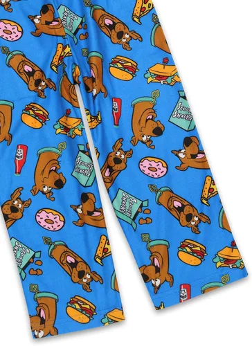 Vista 4 de Scooby-Doo Scooby Snacks - Pantalones de pijama de franela para niños (azul, 6), Azul