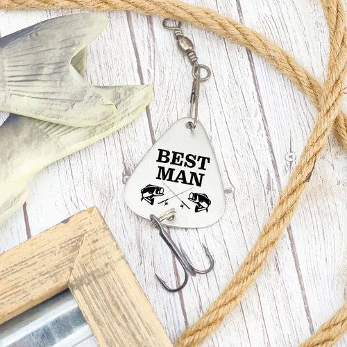 Vista 4 de Wedding Party Gift Fishing Lure Best Man Groomsman Officiant Usher Forever Your Little GILR Wedding-Lure