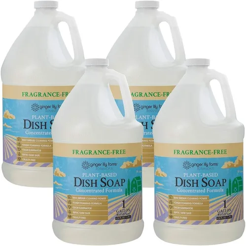 Vista 11 de Ginger Lily Farms Botanicals Jabón líquido para platos a base de plantas, fórmula concentrada con máximo poder de limpieza de grasa, libre