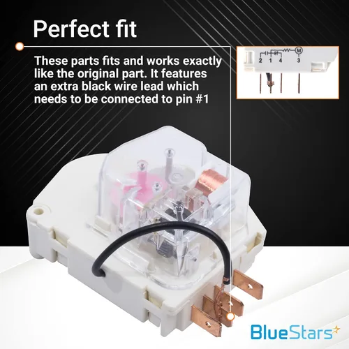 Vista 4 de BlueStars Termostato de control de frío para refrigerador 2198202 y temporizador de descongelación de refrigerador W10822278 - Compatible