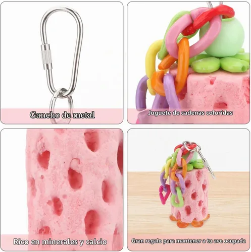 Vista 3 de Wontee Juguete masticable de calcio de pájaro para loros