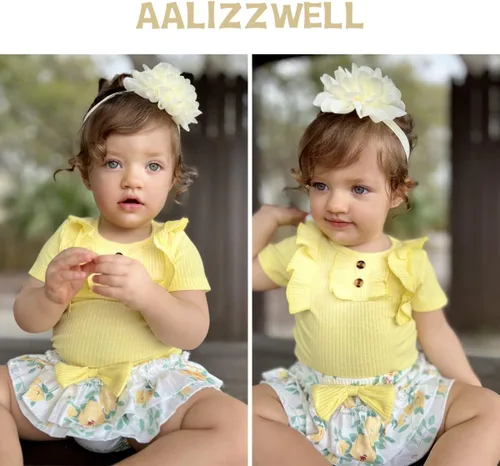 Vista 2 de Aalizzwell Traje de verano para bebés recién nacidos