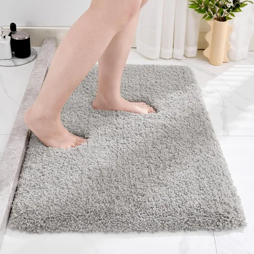 Vista 61 de Disolla - Alfombra antideslizante pequeña y esponjosa para el suelo del baño, lavable, afelpada, para ducha, absorbente, color beige, 17 x 24