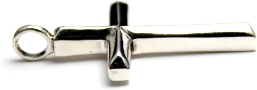 Vista 3 de COSUMOSU Collar con dije de cruz de plata de ley 925 para hombres y mujeres