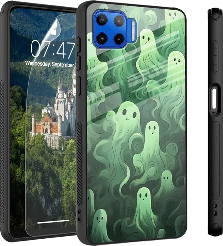 Vista 57 de Funda para Motorola Moto Edge 2022, cubierta trasera de vidrio templado con protector de pantalla, funda protectora a prueba de golpes para Motorola