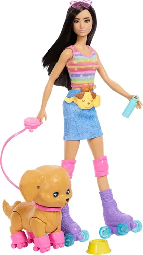 Vista 7 de Barbie Mascotas Patinar y Correr Cachorro Rubia Muñeca Rubio