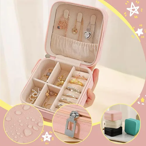 Vista 3 de Gushu Joyero de viaje Joyero Cajas de joyería rosa