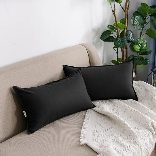 Vista 36 de Jeanerlor Funda de almohada decorativa de lino y algodón sólido de 18 x 18 pulgadas con cremallera, funda de cojín europea, funda de almohada
