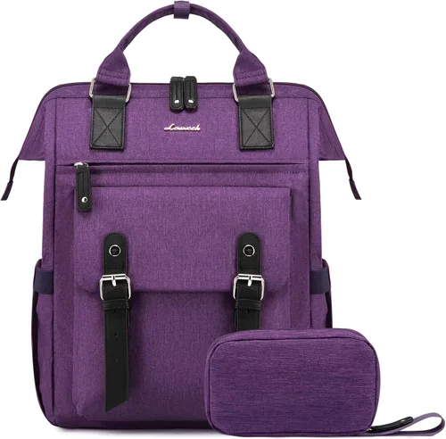 Vista 20 de LOVEVOOK - Mochila para laptop, para viaje de trabajo, bolso de enfermera, profesor, médico, viajero, para computadora de negocios, mochila