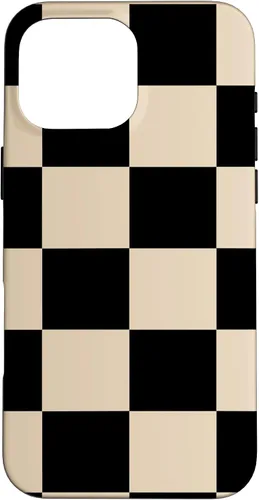 Vista 19 de Black and Beige Classic Checkered Big Checkerboard Pattern Case for iPhone 16