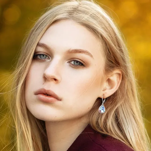 Vista 282 de Aretes colgantes de plata de ley con diseño de árbol de la vida, flor, abeja, animales, gato, colibrí, piedra lunar, turquesa, aretes con cierre