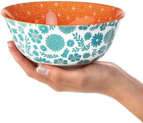 Vista 9 de Annovero Cuencos de cereales, tazas de postre Platos de cocina para servir Apto para microondas Vajilla de porcelana colorida