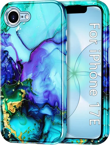 Vista 39 de Btscase Funda compatible con iPhone 17 de 6.3 pulgadas 2025, patrón de mármol 3 en 1, resistente a prueba de golpes, cuerpo completo, policarbonato