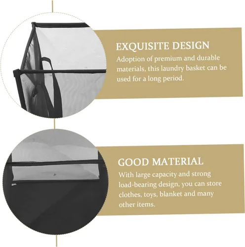 Vista 3 de Beaupretty Cesta plegable de malla para ropa sucia, diseño de mango resistente para el hogar al aire libre