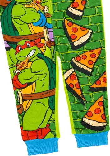 Vista 6 de Teenage Mutant Ninja Turtles Mameluco de personaje verde y azul para niños Sumérgete en aventuras heroicas con este pijama de disfraz de TMNT