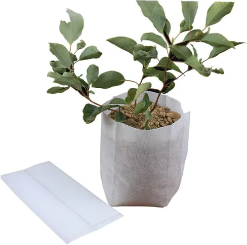 Vista 6 de 200pcs Non-Woven Fabric Grow Bags for Seedlings, Biodegradable Thickened Plant Nursery Containers 9x12cm, Garden Fabric Planters Suitable for Raised