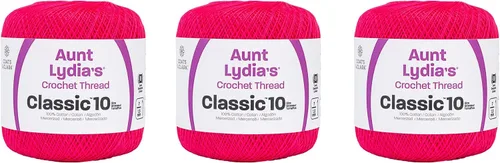 Vista 24 de Aunt Lydia Classic Crochet - Paquete de 3 unidades de 350y/1,049.9 ft - Blanco Antiguo