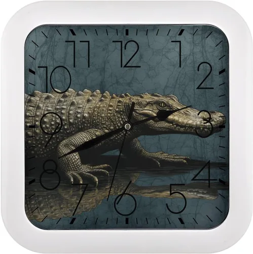 Vista 19 de 10" Square Modern Wall Clock,Animal Feathers Print Kitchen Clocks Wall Battery Operated,Silent Non Ticking Unique Funny Cute Wall Clock for Living