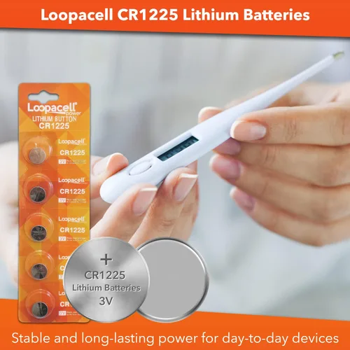 Vista 2 de Loopacell CR1225 batería botón de litio tamaño pequeño, 3 V, 5