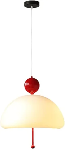 Vista 5 de Luces colgantes de metal con cúpula nórdica, moderna lámpara colgante de vidrio de leche, cable ajustable E14/E12 para cocina, isla de comedor, sala