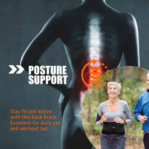 Vista 6 de Cinturón de apoyo lumbar para mujeres y hombres - Tecnología de enfriamiento de alta tecnología Almohadillas lumbares ortopédicas 3D para aliviar