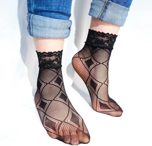 Vista 2 de Glamorstar 6 pares de calcetines tobilleros de encaje para mujer