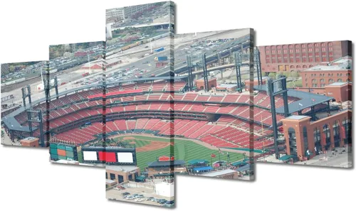 Vista 81 de Busch Stadium Baseball Home Decor St. Louis, Missouri Cityscape - Pósteres e impresiones artísticas de pared de 5 piezas de estadios de béisbol