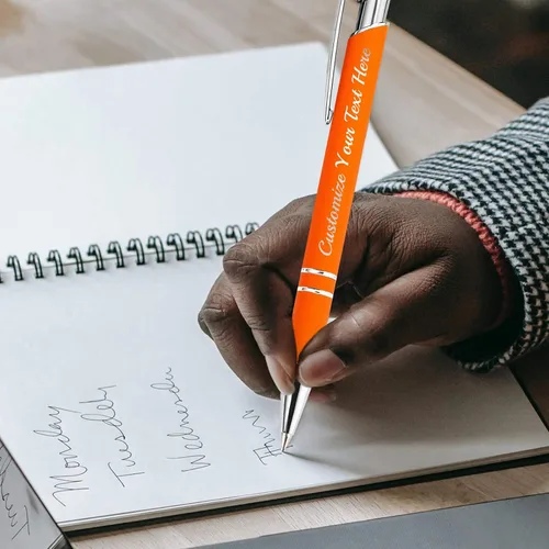 Vista 4 de Bolígrafos personalizados a granel con punta de lápiz capacitivo, bolígrafos personalizados con mensaje con nombre, ideas de regalo para hombres