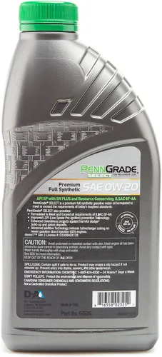 Vista 8 de PENN GRADE 61526, aceite de motor sintético completo Select SAE 0W-20, 1 cuarto de galón (paquete de 12)