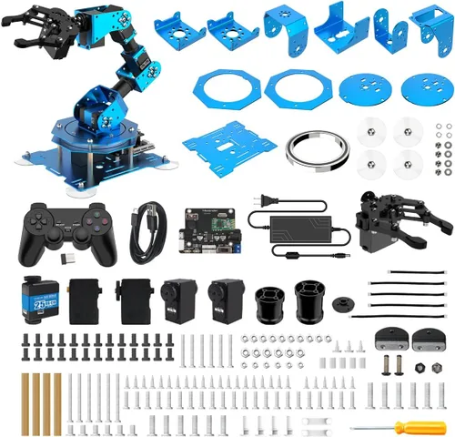 Vista 3 de LewanSoul Brazo robótico para programación de codificación Arduino 6DOF STEM Kit de brazo de robot de construcción educativo, brazo robótico