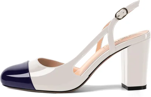 Vista 2 de Zapatos de tacón alto con hebilla de tacón alto y correa trasera sexy para mujer, diseño de club nocturno, 3.3 pulgadas