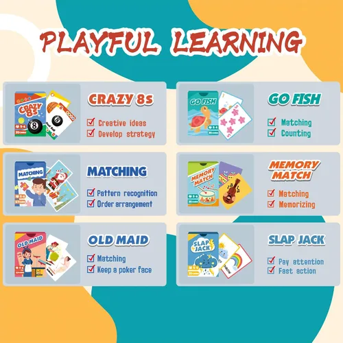 Vista 4 de GSE 6 Decks Juegos de cartas para niños pequeños, niños y niñas a partir de Multicolor