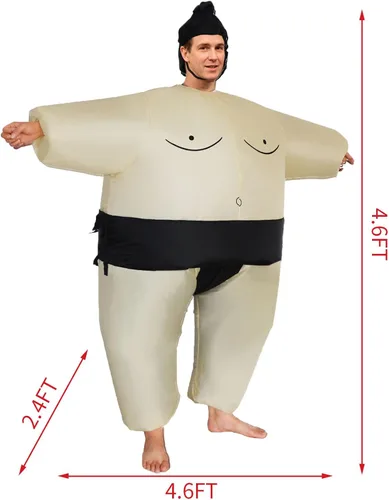 Vista 7 de SHDEJTG Trajes inflables de lucha de sumo para Halloween, trajes inflables de Sumo, fiesta de cosplay