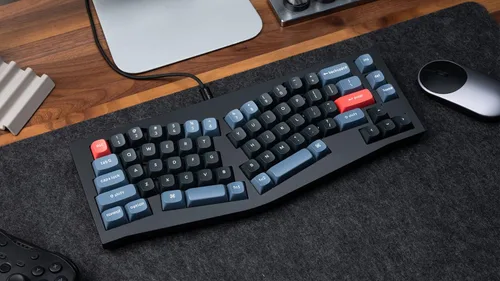 Vista 3 de Keychron Q8 Alice - Teclado mecánico personalizado intercambiable en caliente, QMK programable, RGB retroiluminado tipo C, teclado ergonómico
