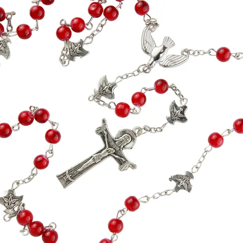 Vista 3 de Needzo Rosario de confirmación, regalo de joyería católica para niñas, 20 pulgadas