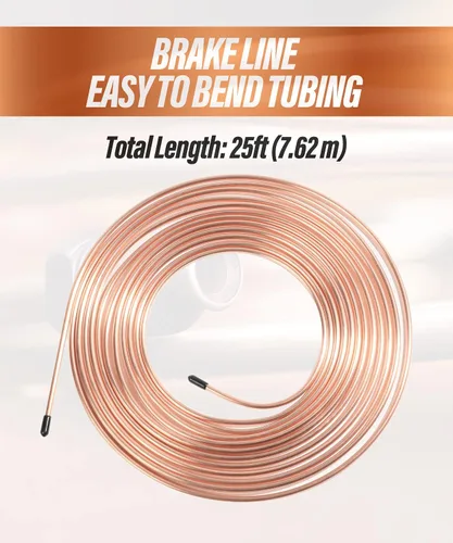 Vista 4 de ESEWALAS Kit de tubería de freno flexible, línea de freno de níquel de cobre de 25 pies de 3/16 pulgadas con 16 accesorios, bobina de tubo de línea