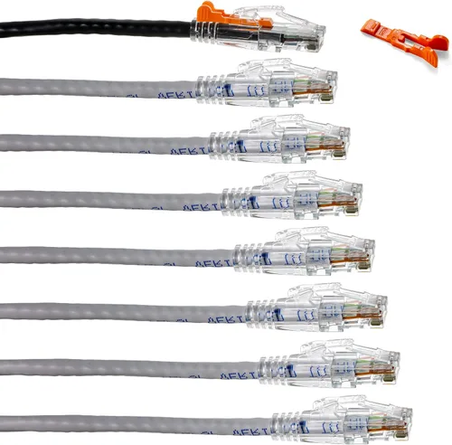 Vista 29 de NTW NTW - Cable de conexión de bloqueo de red patentado CAT6 de 1 pie, sin enganches, azul (NL-U6K-001BL)