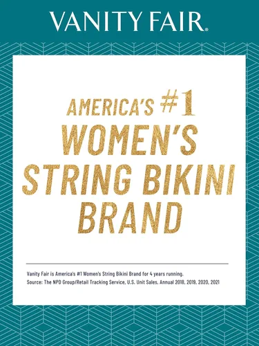 Vista 4 de Vanity Fair Bragas de bikini con tiras iluminadas para mujer, elástico sedoso y ribete satinado