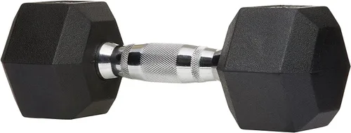 Vista 2 de JKSPORTS Mancuerna hexagonal con revestimiento de goma