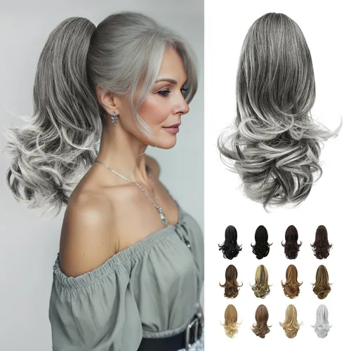Vista 7 de SOFEIYAN Extensión de Cola de Caballo de 13" Larga y Rizada con Clip en Garra, Extensión de Cabello Sintético de Aspecto Natural para Mujeres