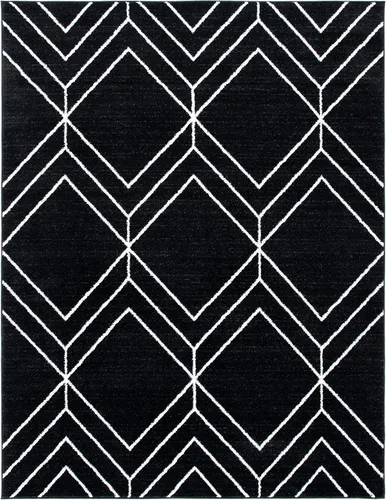 Vista 83 de SAFAVIEH Adirondack Collection - Alfombra decorativa, 2 x 3 pies, color negro y marfil, diseño geométrico moderno, no desprende pelusa y de fácil