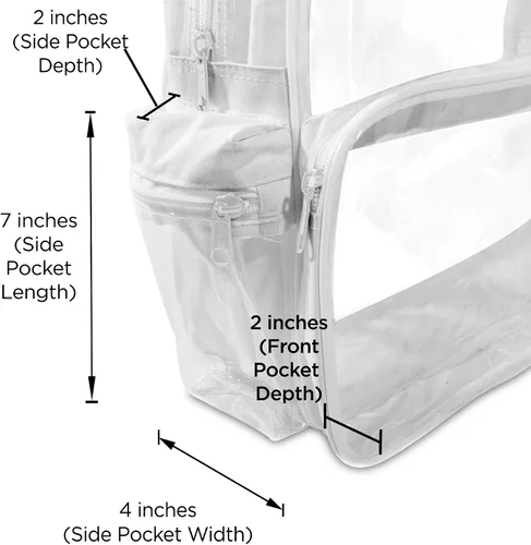 Vista 67 de DALIX Bolsas de mochila transparentes de plástico liso dorado
