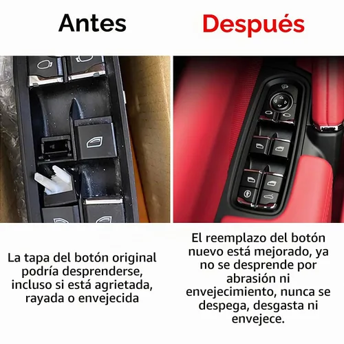 Vista 3 de TTCR-II Tapa de botón de interruptor de elevación de ventana interior para Cayenne 2011-2018, para Macan 2015-2025 y Panamera 2010-2016, 1 pieza