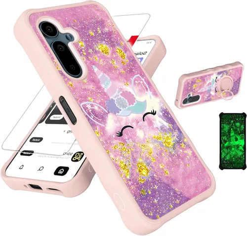 Vista 150 de jioeuinly JSF-DJS - Funda compatible con Nothing Phone 2a con protector de pantalla de vidrio templado, policarbonato duro + silicona suave, soporte